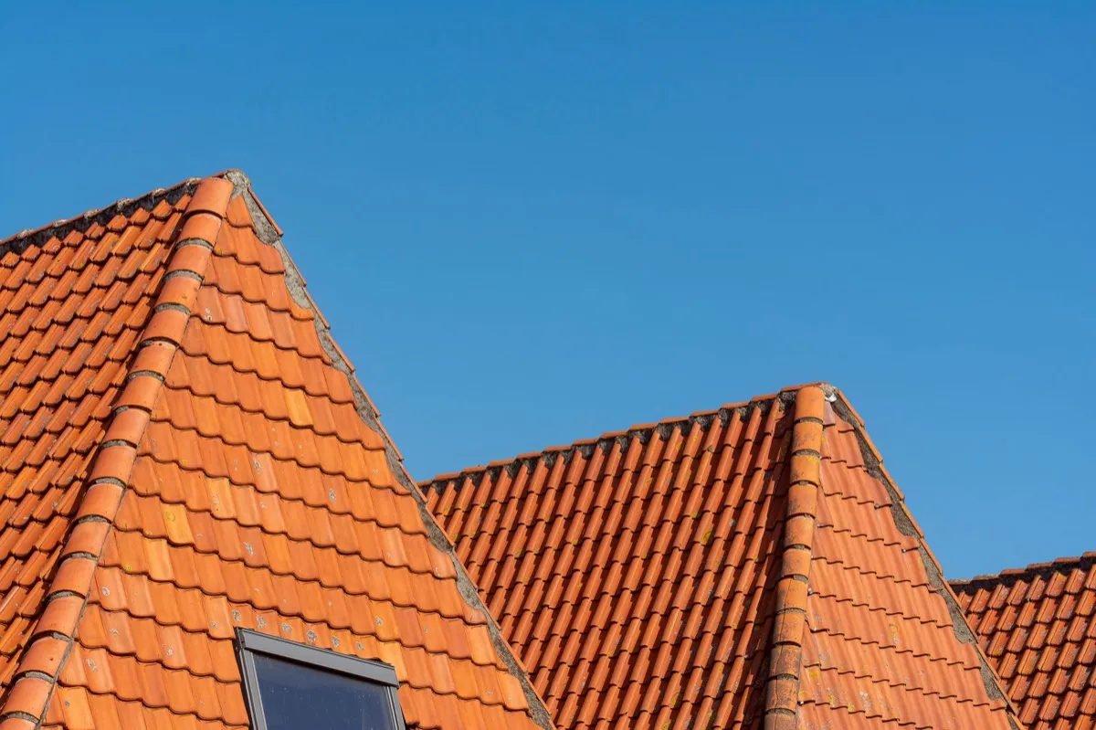 Clay barrel tile rooflines on homes in Marana, AZ